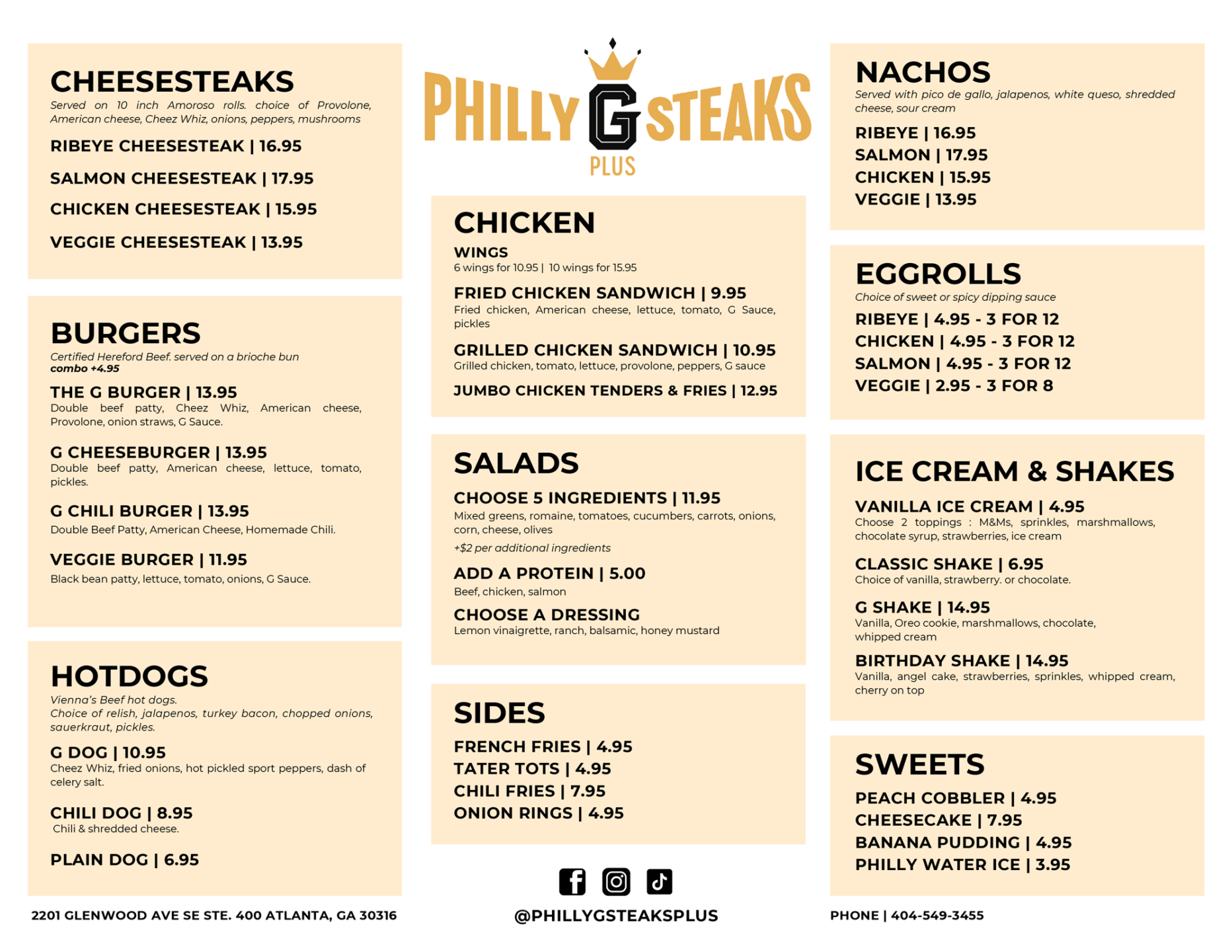 Philly G Steaks - Skyview Atlanta MENU – PhillyG Steaks Plus